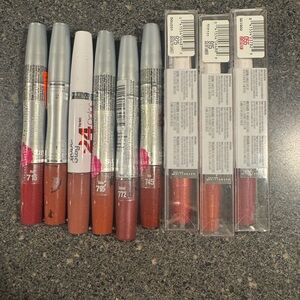 Maybelline SuperStay 24 lipstain lipstick 9 total. Sold together for 1 price